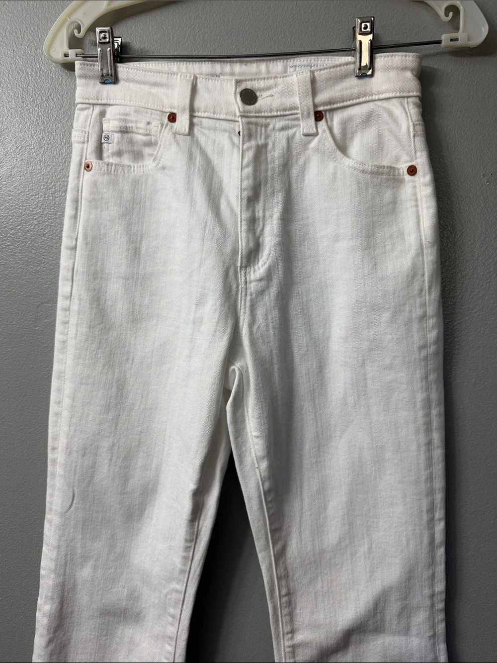 ag Alexxis white bootcut high rise vintage fit jeans 25